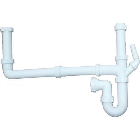 Sauber 2 Bowl Kitchen Sink Waste Pipe Kit Easy To Fit Durable
