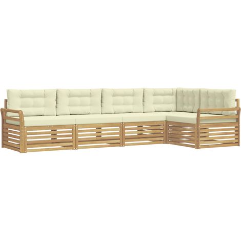 Outdoor Sofa Set 5 pcs White and Cream 329 x 170.5 x 73 cm vidaXL (1/5)