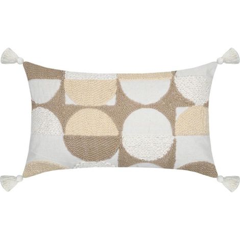 Coussin rectangulaire à motifs géométriques – Beige et écru – 30x50 cm - 30x50cm - Beige