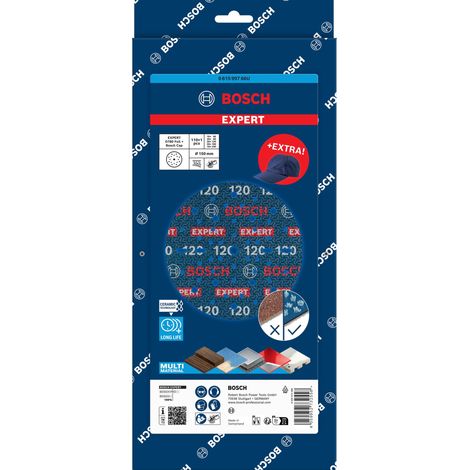 Assortiment 110 Abrasifs EXPERT O780 125 + 1 Casquette - Ø125 mm - BOSCH - 061599766T