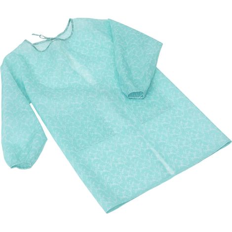 Blouse de peintre Healeved, facile à enfiler, manches longues, en polyester bleu, utilisable comme