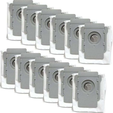 12 pièces de sac d'aspirateur pour iRobot i7+i3/E5/E6/S9/J7 robot aspirateur avec base de nettoyage sac poubelle automatique (1/5)
