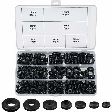 Grommet En Caoutchouc - Kit De Bouchons Ronds Double Face Pour Trou Percé - Pour Câbles Et Tubes - 20 Pièces (1/5)