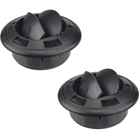 Lot de 2 sorties d'air chaud de voiture - Sortie d'air soufflant - 75 mm - Pour tableau de bord - Pour voiture, bus, camping-car, caravane - Accessoire universel