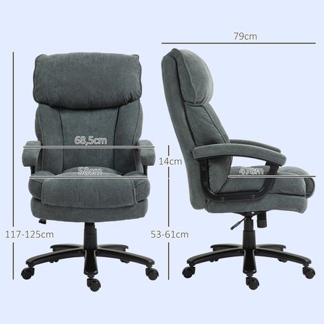 Grand fauteuil de bureau haut, capacité de charge de 200 kg, construction robuste, revêtement souple, gris (1/5)