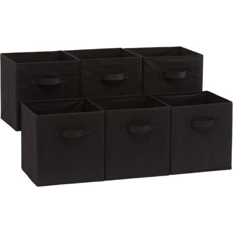 Ensemble de 6 cubes de rangement pliables en tissu avec poignées, 10,5 po x 1 po