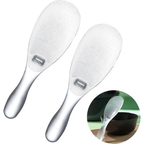 2 cucharas para arroz, cuchara para palitos de comida, cuchara para arroz resistente al calor para ollas arroceras, 8 pulgadas (1/5)