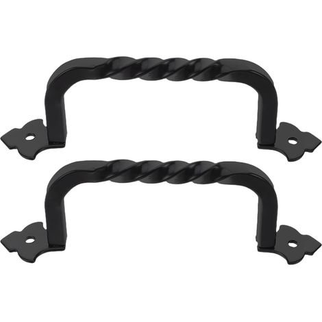 de porte de grange noires rustiques poignées vintage entraxe