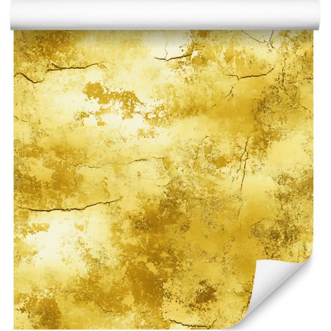 Carta da parati color oro anticato, giallo e crema per soggiorno e camera da letto, 50x1000 cm (1/5)