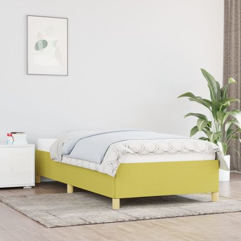 Lit simple pour adulte Cadre de lit - Vert 80x200 cm Tissu BV837041 - BonneVie (1/5)