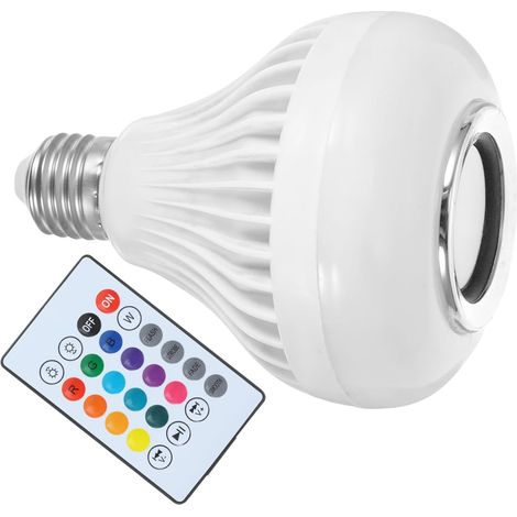 Ampoule Led Bluetooth E27 - Haut-Parleur Intégré - Changement De Couleur Rythmé Par La Musique - Télécommande Incluse - 1 Pièce (1/5)