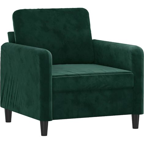 Fauteuil relax Fauteuil Vert foncé 60 cm Velours (1/5)