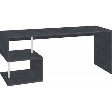 Dmora Esse moderner Schreibtisch für Büro und Arbeitszimmer mit Regal, Made in Italy, Computertisch, PC-Schreibtisch, cm 180x60h78, Farbe Aschgrau (1/4)
