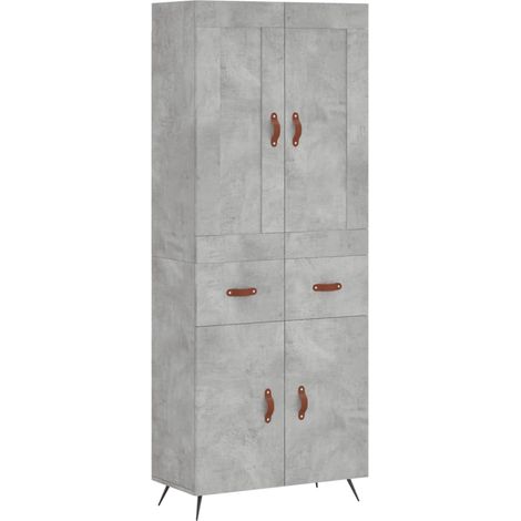 Credenza cassettiera mobile contenitore organizer cucina soggiorno salotto alto 695 x 34 x 180 cm legno ingegnerizzato grigio 020034499