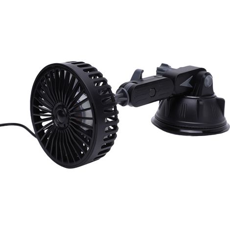 Geeignet für 10-W-USB-Saugnapfventilatoren mit drei einstellbaren Geschwindigkeiten, geeignet für Autos, LKWs und Boote, schwarz.