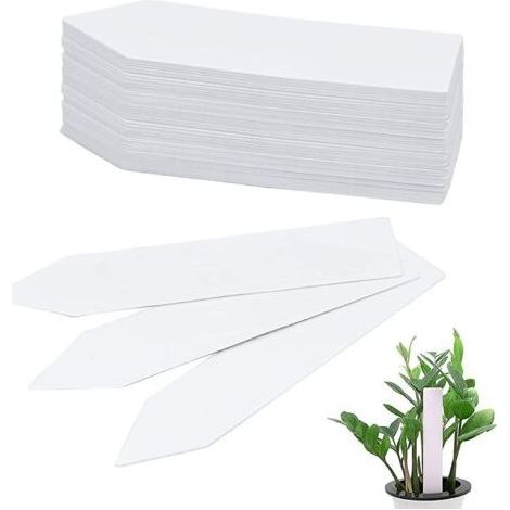 100 Stück Kunststoff-Pflanzenetiketten 10x2cm Wasserdichte Kunststoff-Gartenetiketten Sämlingsmarkierer Anzuchtpflanzenetiketten PVC-Blumentopf-Pflanzenetiketten (1/5)