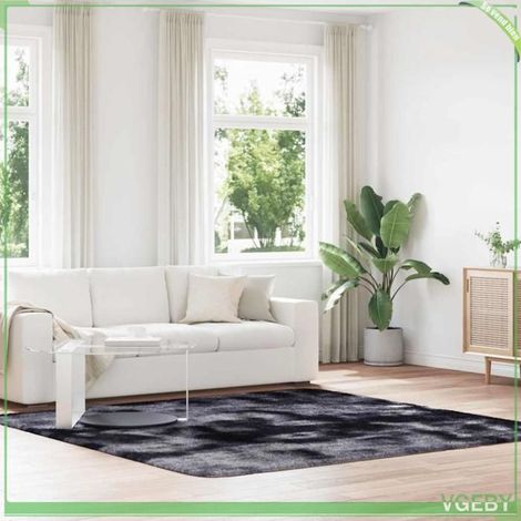 4102888 Tapis Shaggy à poils longs NAVARRA gris foncé 240x240 cm (1/5)