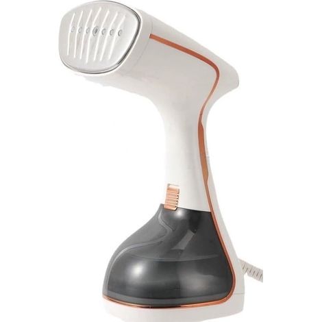 Escarchadora vertical portátil de vapor blanca de 1640 W – Pantalla LCD, depósito de 320 ml, a prueba de fugas, apta para ropa y viajes. (1/2)