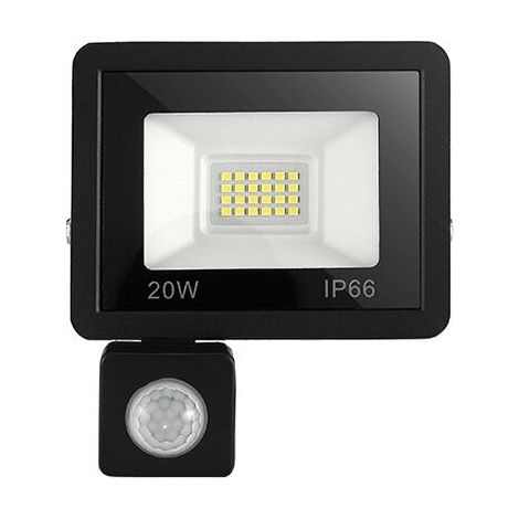 Projecteur LED extérieur 20W avec détecteur de mouvement 6500K Projecteur LED extérieur, IP66 avec lampe de sécurité à détecteur de mouvement, pour jardin, terrasse, pelouse, fête,180-240V (1/5)