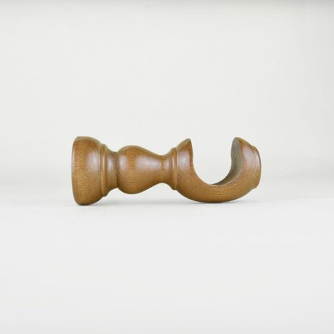 TENDAGGIMANIA Staffe per Tende 1 COPPIA - Per Bastoni per tende in Legno ∅ 35 MM - Staffe con piastrina di fissaggio, viti e tasselli- 100% Legno Made in Italy - Colore: OLMO -LUNGHEZZA 10 CM (1/5)