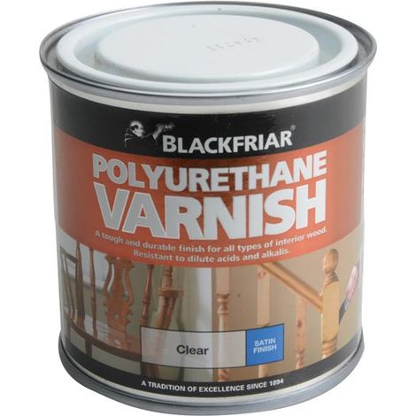 Blackfriar BF0230002F1 Polyurethane Varnish P100 Clear Satin Finish, 250ml