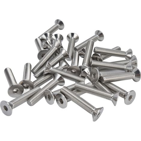 30 vis à six pans creux M10, 10 mm, en acier inoxydable A2, tête fraisée hexagonale, pour fixations industrielles M10x60 (1/5)