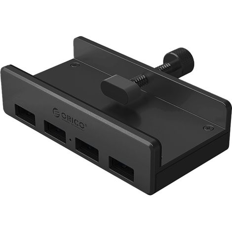 MH4PU Hub Splitter per monitor con morsetto da scrivania, 4 porte USB-A - Nero (1/5)