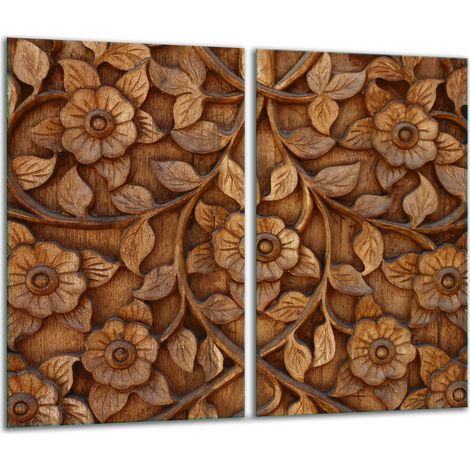 Tabla de cortar de vidrio 2x 30x52 madera (1/5)