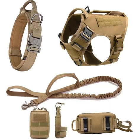 Dog Harness Large Size Pet Harness Training and Walking Harness for Malinois German Shepherd Dog Harness Leash Collar Harness Set for All Types (1/5)