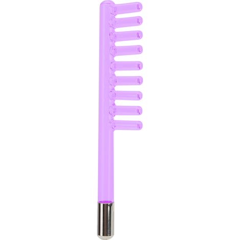 Sonde en forme de peigne en verre pour l'élimination des pellicules, destinée à l'électrothérapie haute fréquence à lumière violette. (1/5)