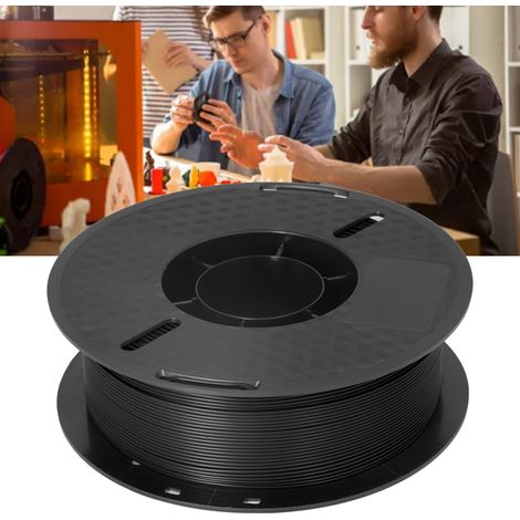 Filament PLA (composite plastique) de 1,75 mm et 1 kg, soigneusement disposé avec une précision de ±0,02 mm, écologique, sans fumée, inodore, consommable d'impression 3D noir. (1/5)