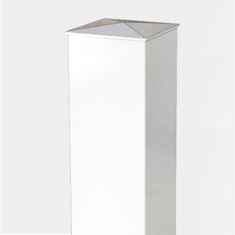 Pilier de portail PVC à sceller remplissage béton H 155 x L 12 cm blanc