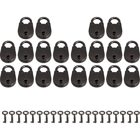 Lot de 20 mini cadenas de style vintage avec clés Nickel Noir (1/5)