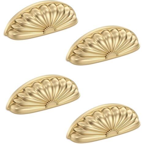 BUNTHAUS 4 Pcs Espacement des trous 76mm Poignée Doré Rétro Poignee de Meuble Vintage Bouton Tiroir zinc Poignée avec Placards Armoire Commode Tiroirs (1/5)