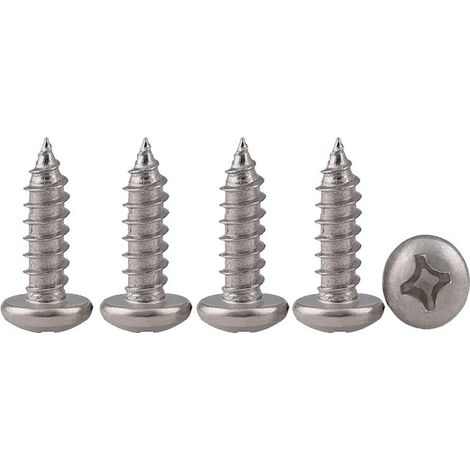 Vis M3 Autotaraudeuses à Tête Bombée 100 Pièces M3 X 10 Vise Placo en Acier Inoxydable 304 Terrasse à Bois Cruciformes Filetage Complet Fixations (1/5)