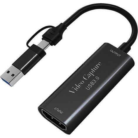USB 3.0-Videoaufnahmekarte, kompatibel mit HDMI 4K und Aufzeichnung bis zu 1080p 60fps über USB Typ-C für Gaming, Streaming und Live-Übertragungen. (1/5)