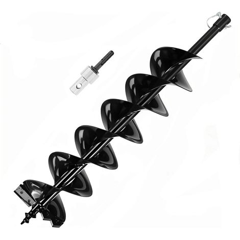 Mèche pour tarière thermique Diamètre 15 cm longueur 80 cm avec Adaptateur pour perceuse et perforateur SDS-Plus, Mise en place de Poteaux de Clôture Plantation (1/5)