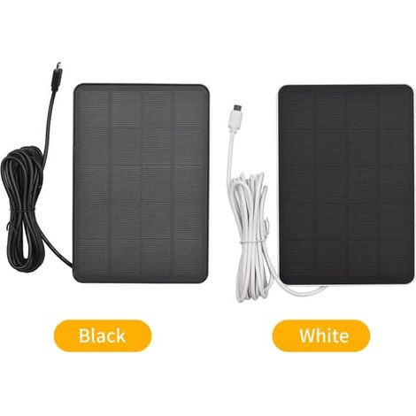 Panneau solaire 4W 5V pour chargeur solaire de caméra de sécurité avec câble de 3m, étanche, réglable, à monter soi-même, pour une installation murale extérieure. (1/2)