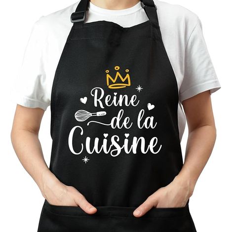 Tablier femme coton ajustable – Reine de la cuisine