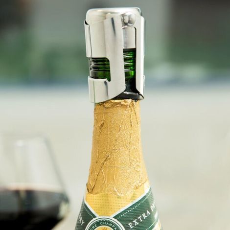 Stainless steel champagne stoppers, set of 2 - Reusable champagne stoppers for wine bottles - AquaForge (1/4)