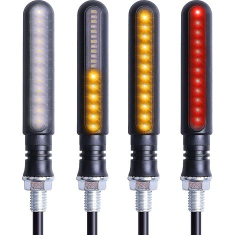 Lot de 4 feux clignotants/feux de jour/feux stop pour moto, 12 V (1/5)