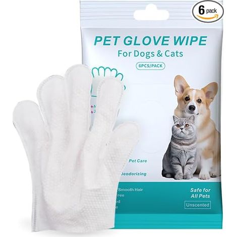 Pet Glove, Cleaning Glove for Dogs and Cats, Fur Face, Ear, Eye, Paws Cleaning Paws, No Wash Gloves for Pets