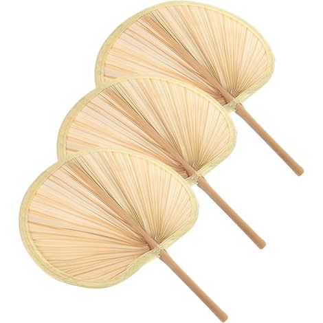 Éventail Traditionnel en Feuilles de Bananier 3pcs Léger et Naturel pour Barbecue et Plage Ventilateur Portatif de Refroidissement à Main (1/5)