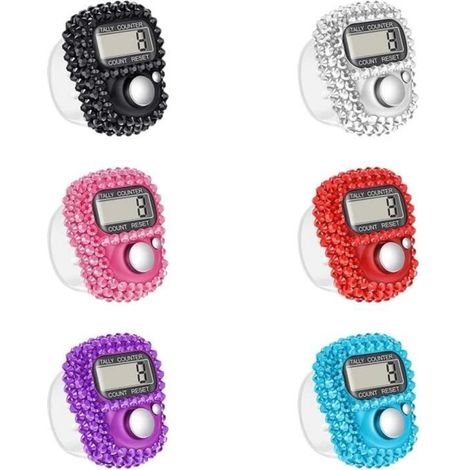Compteur Manuel  Compteur de Doigts - Compteur de Doigts Numérique Manuel Portable - Mini Compteurs , 6pcs  Random Color (1/4)