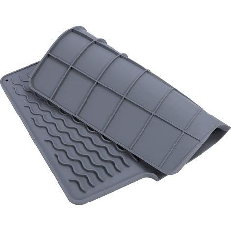 Tapis égouttoir à vaisselle en silicone antidérapant, résistant à la chaleur, pliable et facile à nettoyer pour la cuisine (1/5)