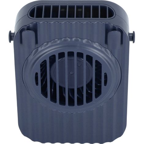 Mini ventilateur de cou USB portable mains libres, créatif, à porter et à suspendre, 3 vitesses (bleu) (1/5)