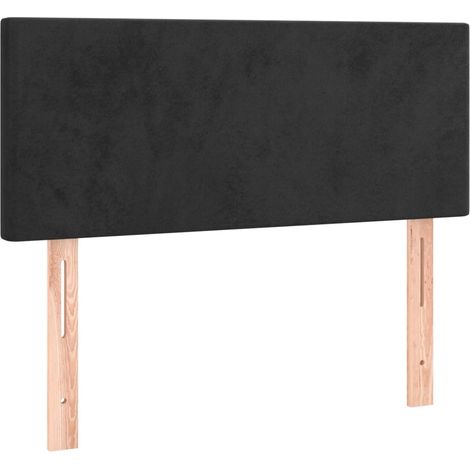 Testiera letto accessorio arredo camera da letto 90 x 5 x 78/88 cm tessuto in velluto nero TDL0202073