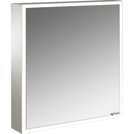 emco prime Armario con espejo iluminado, 600 mm, 1 puerta, tope a
