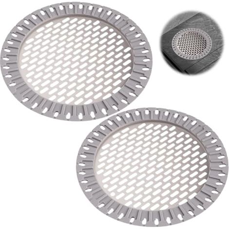 Filtre Douche Cheveux, 2 Pièces, 12,7cm Bord en Silicone, Grand Filtre Baignoire, Anti Cheveux, Pour Évier Cuisine Salle de Bain (1/4)
