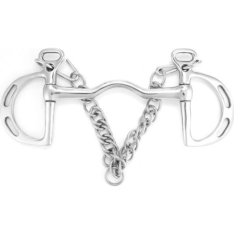 Kimberwicke Edelstahlgebiss, niedriges Mundstück mit Antikaurolle für Pferde (125 mm) (1/5)